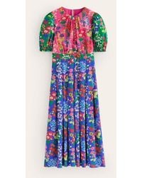 Boden - Liv Pleat Detail Midi Dress Cashmere Rose, Wild Paisley - Lyst