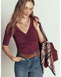 Boden - Tia Ruched V-Neck Top - Lyst