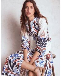 Boden - Mae Linen Blend Shirt Dress-Multi, Elaborate Garden - Lyst