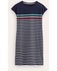Boden - Leah Jersey T-shirt Dress Navy, Ivory Multistripe - Lyst