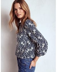 Boden - Embroidered Cotton Top - Lyst