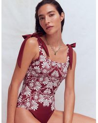Boden - Bow Tie Shoulder Swimsuit - Lyst