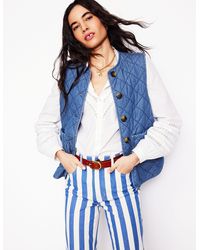 Boden - Denim Quilted Gilet - Lyst