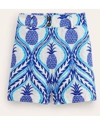Boden - Westbourne Linen Shorts Surf The Web, Pineapple Wave - Lyst