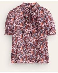 Boden - Tie Front Occasion Top Orchid Pink, Fantastical - Lyst