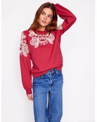 Boden - Sweatshirt Mit Puffärmeln Und Cutwork-Design - Lyst