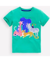 Boden - T-Shirt Manches Courtes À Imprimé Riso-Animaux De La Jungle Bleu Aigue-Marine - Lyst