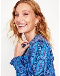 Boden - Blouse En Coton Avec Empiècement À Smocks-Marine Français, Boutons Éparpillés - Lyst