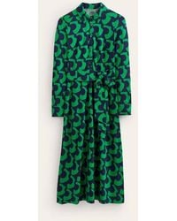 Boden - Laura Jersey Midi Shirt Dress Green Tambourine, Arc Geo - Lyst