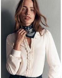 Boden - Lace Frill Blouse - Lyst