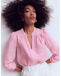 Boden - Linen Trim Insert Top - Lyst