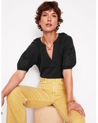 Boden - Cutwork Notch Neck Top - Lyst