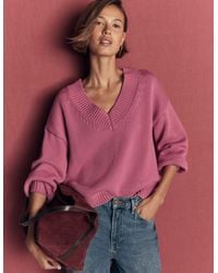 Boden - Lucy Cotton V-Neck Jumper - Lyst