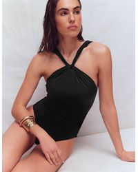 Boden - Pleated Strap Cross Swimsuit - Lyst