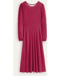 Boden - Camille Jersey Midi Dress Brilliant Red, Block Tile - Lyst