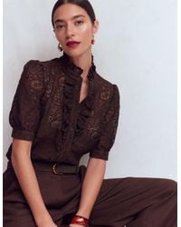 Boden - Sasha Short Sleeve Lace Top - Lyst