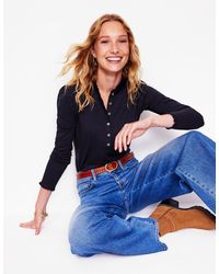 Boden - Supersoft Frill Henley Top - Lyst