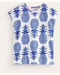 Boden - Louisa Printed Slub T-shirt Surf The Web, Pineapple Pop - Lyst