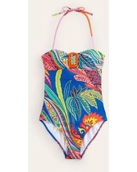 Boden - Taormina Bandeau Swimsuit Multi, Painterly Paisley - Lyst