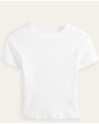 Boden - T-Shirt Côtelé À Col Rond Femme - Lyst