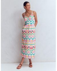 Boden - Empire Linen Broderie Dress - Lyst