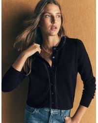 Boden - Velvet Trim Cardigan - Lyst