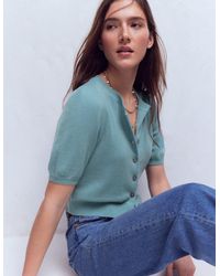 Boden - Cropped Cashmere Cardigan - Lyst