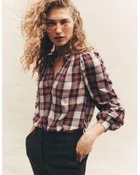 Boden - Erica Frill Check Top - Lyst