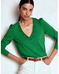 Boden - Flora Lace V-Neck Top - Lyst
