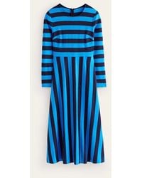 Boden - Stripe Jersey Midi Dress Navy, Brilliant Blue Stripe - Lyst