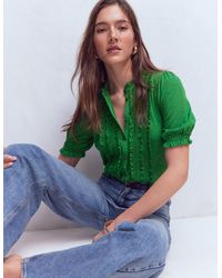 Boden - Eda Ruffle Front Shirt - Lyst
