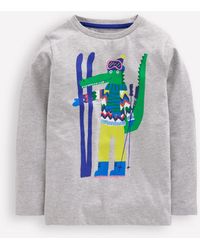 Boden - T-Shirt Fantaisie À Manches Longues-Crocos Skieurs Gris Chiné - Lyst
