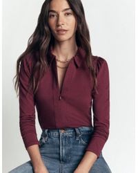 Boden - Zip Collar Supersoft Top - Lyst
