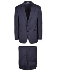 Emporio Armani Long Sleeve Buttoned Plain Suit - Blue