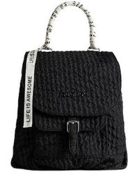 Save 25% Desigual Synthetic Plain Zipped Rucksack in Black Womens Bags Backpacks 