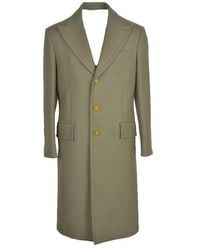 Vivienne Westwood Long Sleeve Buttoned Plain Coat - Green