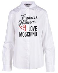 Love Moschino Logo Box_Short Sleeve T-Shirt Camiseta para Mujer 