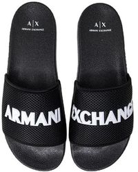 Armani Exchange Slippers in White for Men - Lyst
