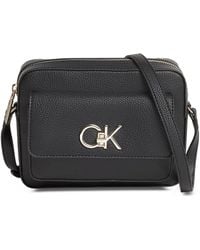 Calvin Klein Plaque-logo Crossbody Bag - Black