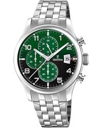 Festina - Men's Watch F20374/7 Green Silver - Lyst