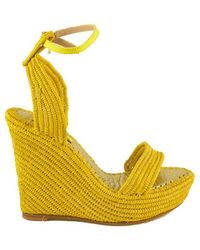 Yellow Wedge sandals for Women | Lyst