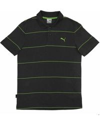 PUMA Men's Short Sleeve Polo Shirt Jacquard Black