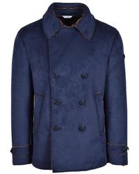 Mens Clothing Coats Long coats and winter coats Manuel Ritz Tweed Coat in Black for Men 