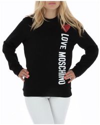 Love Moschino Cotton Round Neck Long Sleeve Printed Sweatshirts - Black