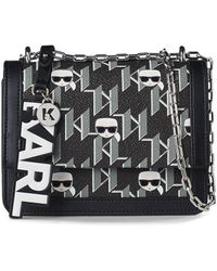 Karl Lagerfeld Shoulder Bag \u201eAmber Valletta\u201c black Bags Shoulder Bags 