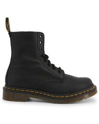 Dr. Martens Leather 1460 Pascal Black Glitter Flame Flat Ankle Boots in Red  | Lyst