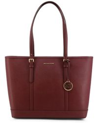 Michael Kors Leather Shopping Bags in Red | Lyst