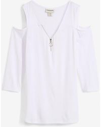 bonprix - Cold-Shoulder-Shirt Aus Fließender Viskose - Lyst