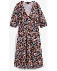 bonprix - Abito Midi Con Effetto A Portafoglio E Mezze Maniche - Lyst