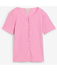 bonprix - Shirt Mit Struktur Und Knopfleiste - Lyst